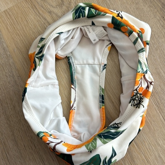 Cupshe Orange Floral High Rise High Leg Swim Bottoms size XS - Picture 5 of 5